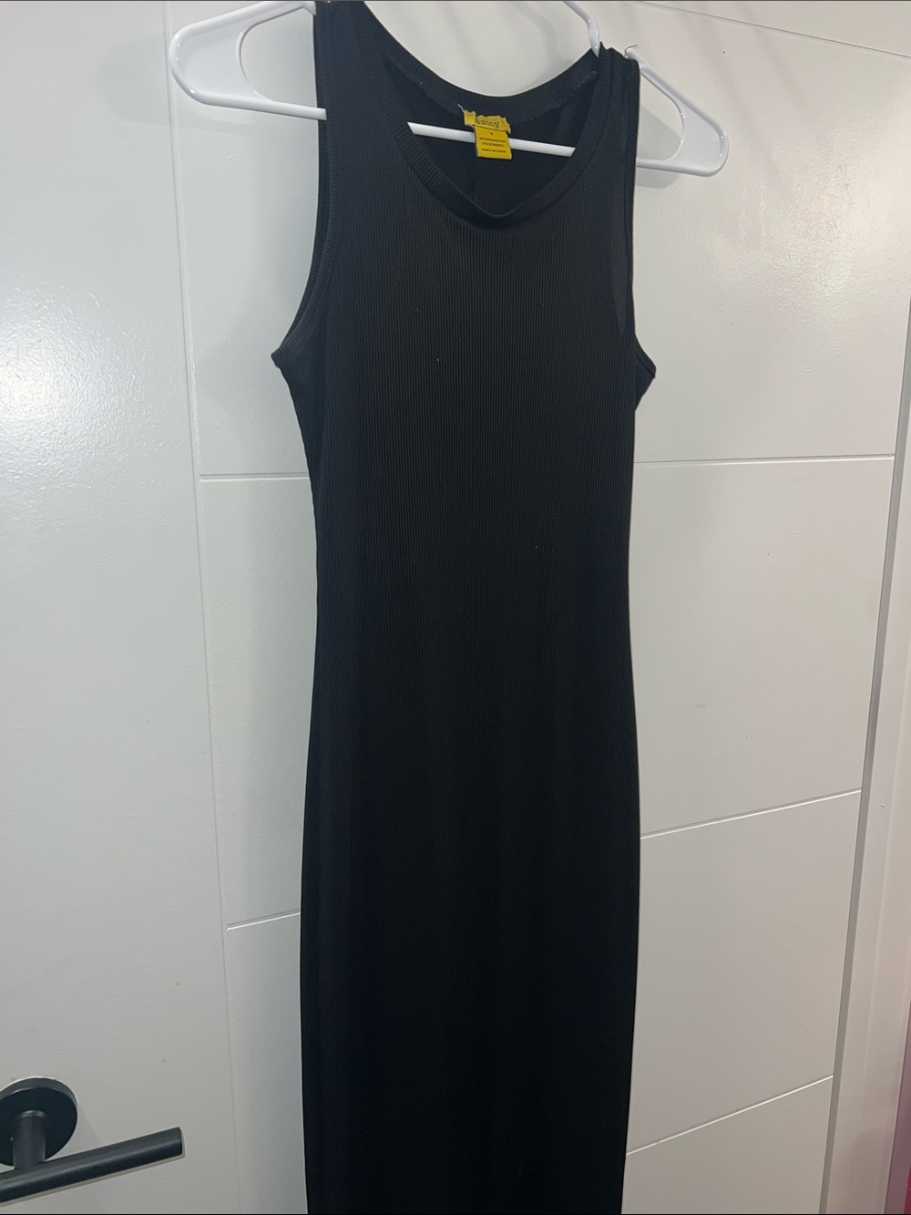 Daisy Black Ribbed Sleeveless Maxi Dress